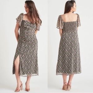 Black Tape Floral Lavender Dreams Midi Dress Size XS